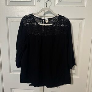 Old Navy Black Lace Detail Blouse